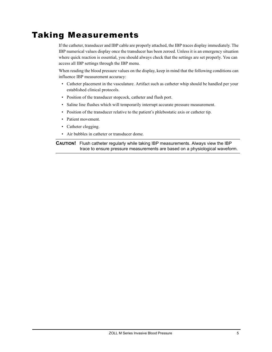 Taking measurements | ZOLL M Series CCT Defibrillator Rev D User Manual | Page 11 / 26