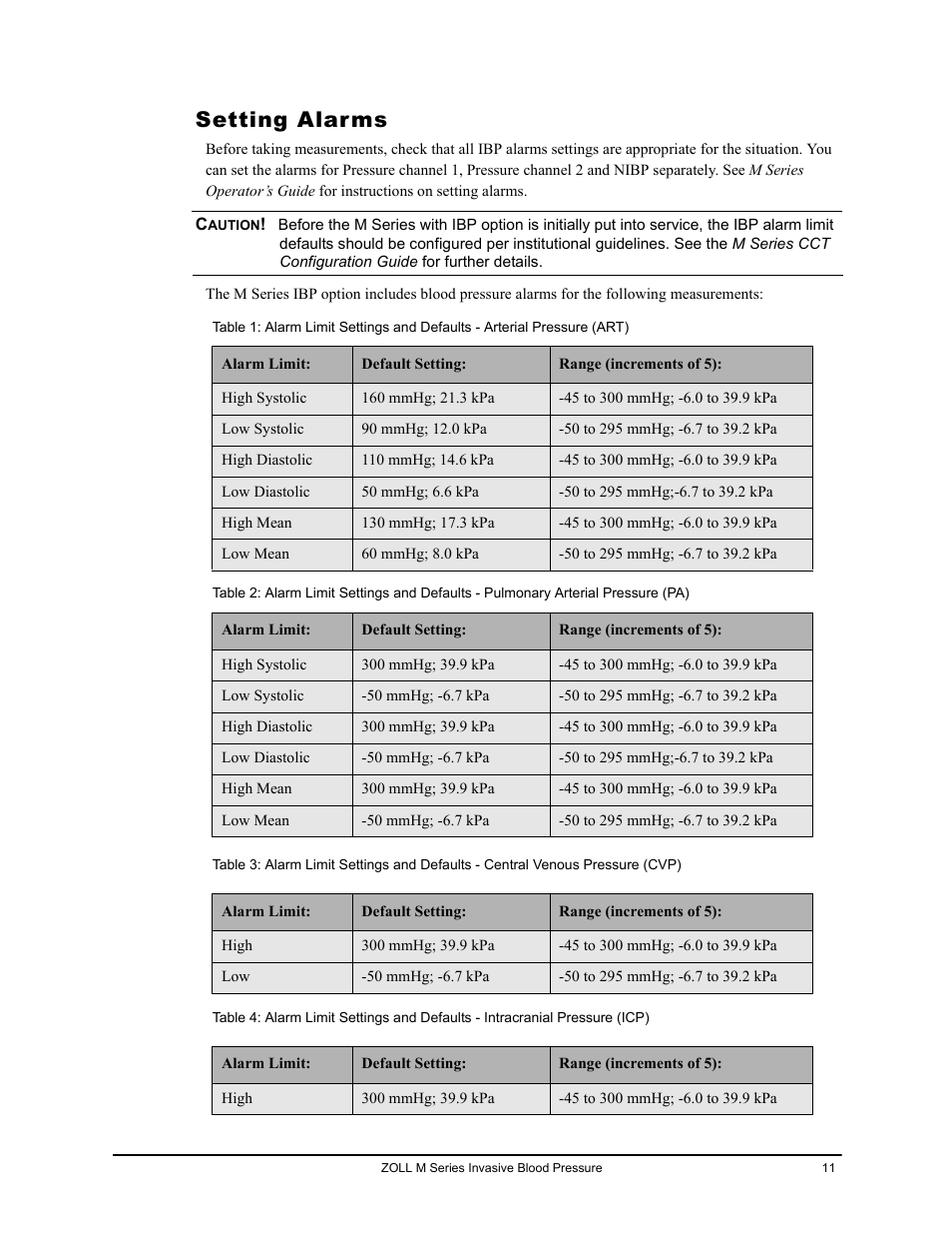 Setting alarms | ZOLL M Series CCT Defibrillator Rev D User Manual | Page 17 / 26