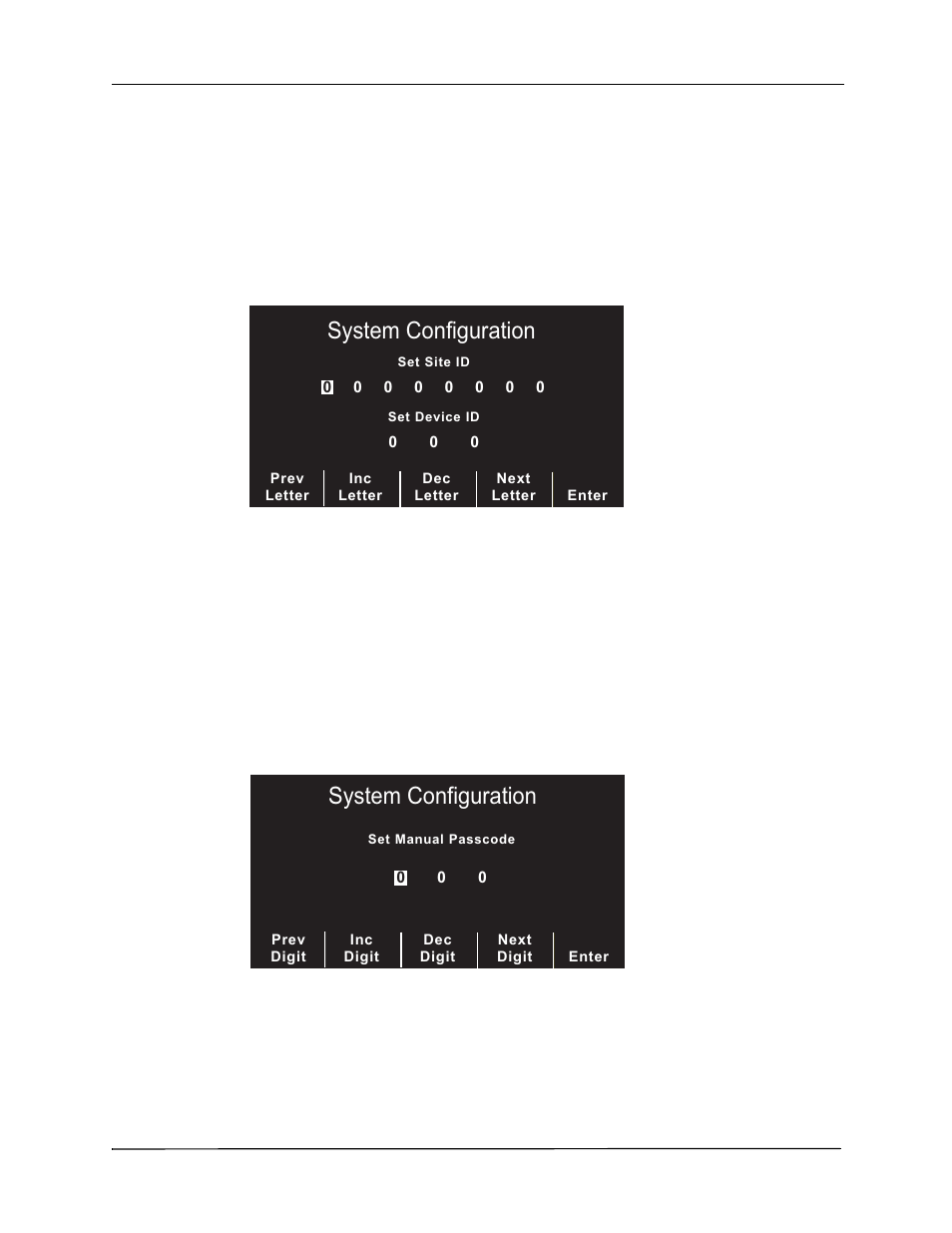 Device identifier, Manual mode passcode (advanced aed models), 6\vwhp&rqiljxudwlrq | ZOLL M Series Defibrillator Rev YC User Manual | Page 12 / 34