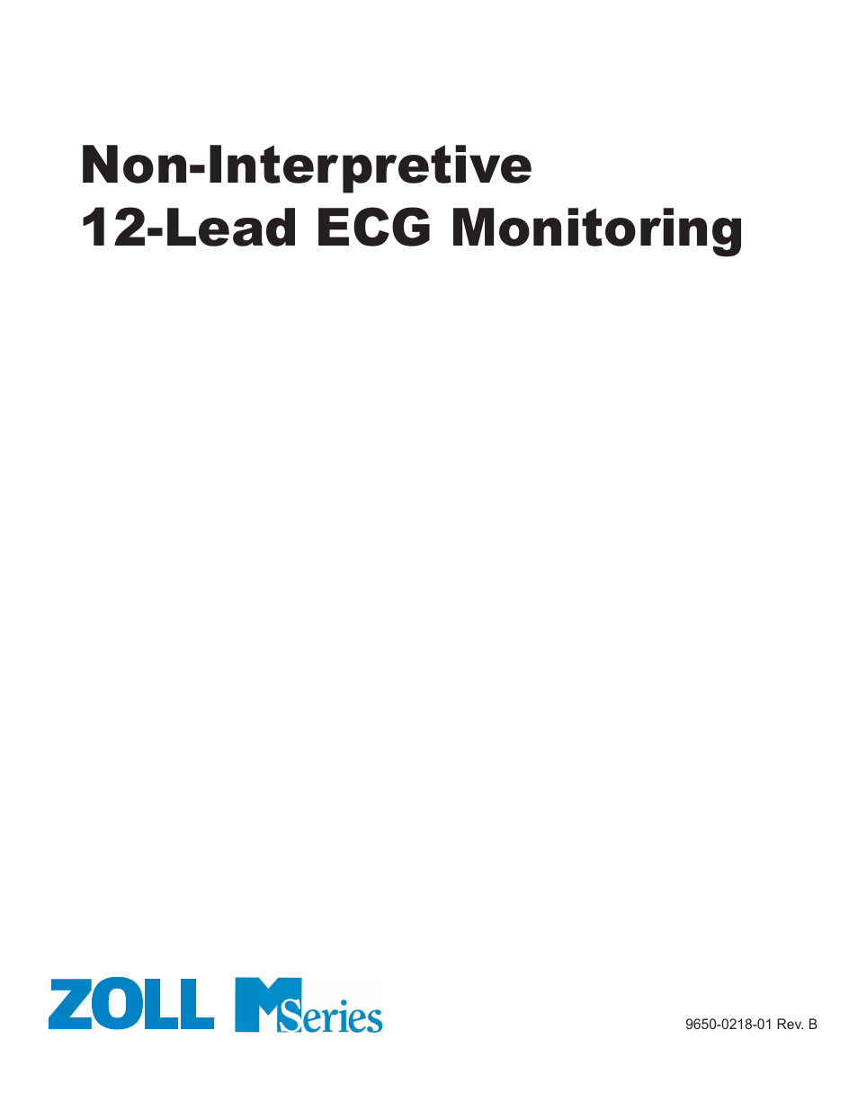 ZOLL M Series Defibrillator Rev B Non-Int 12 Lead User Manual | 20 pages