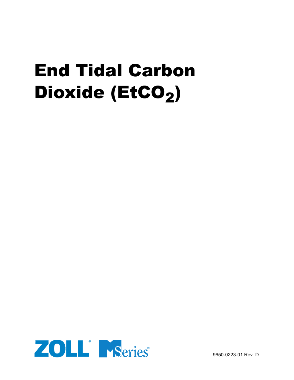 ZOLL M Series Defibrillator Rev D ETCO2 User Manual | 24 pages