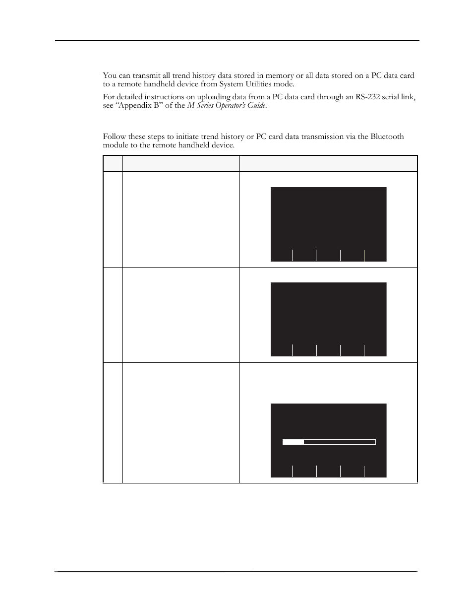 Transmitting trend history or pc card data, Rs-232 e | ZOLL M Series Defibrillator Rev E Bluetooth User Manual | Page 10 / 12