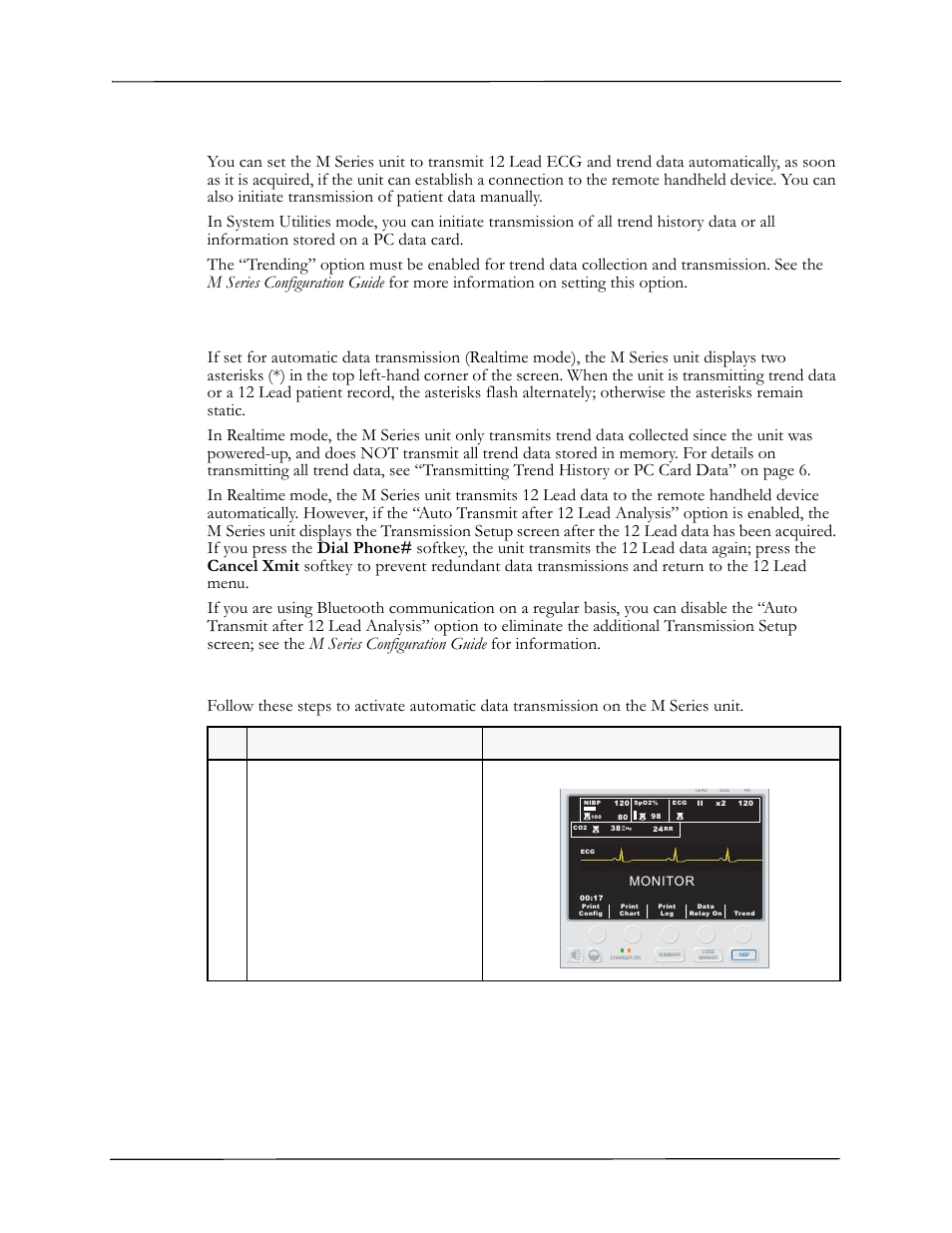 Activating automatic data transmission, Data transmission | ZOLL M Series Defibrillator Rev E Bluetooth User Manual | Page 7 / 12