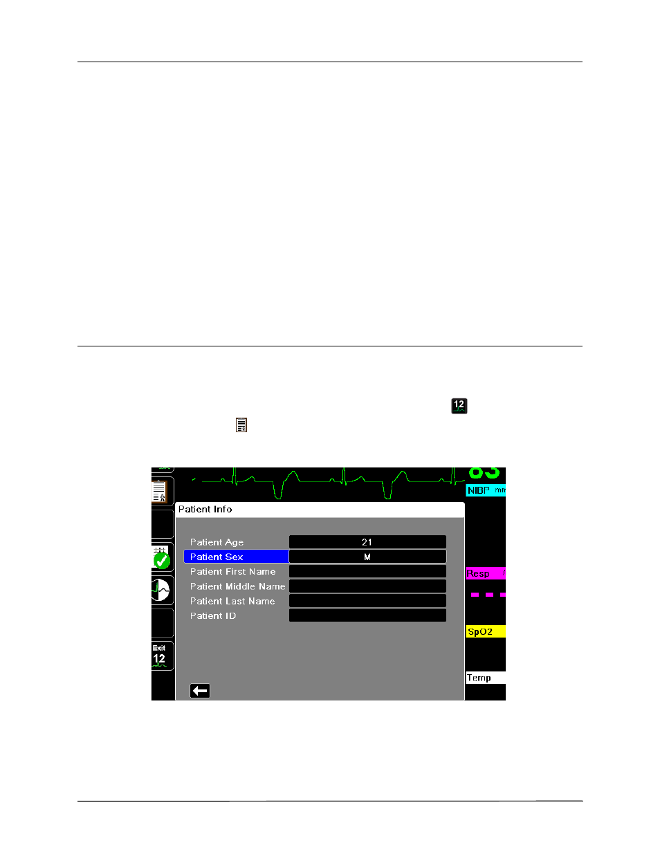 Entering patient information | ZOLL Propaq M Rev B User Manual | Page 146 / 210