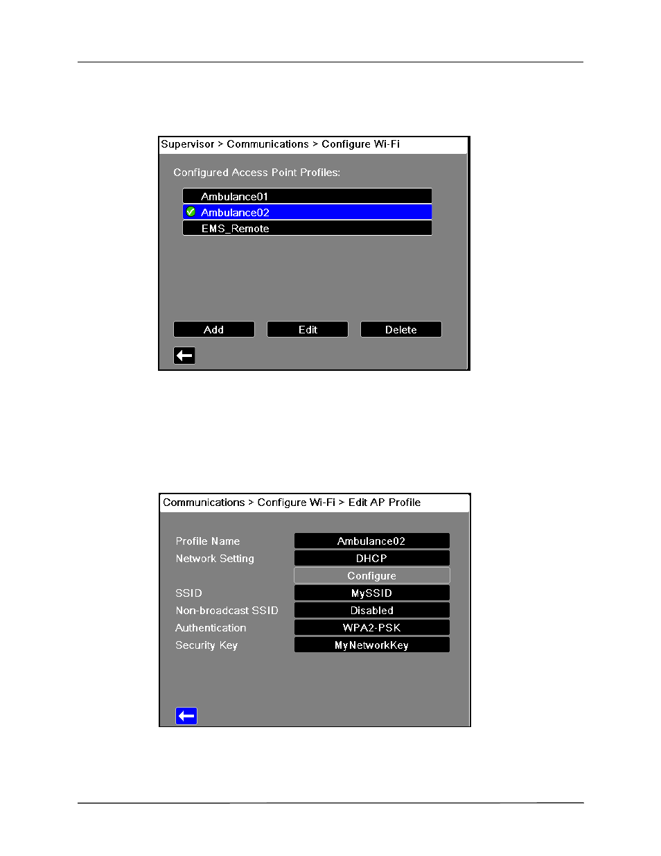 Wifi access point profiles | ZOLL Propaq M Rev B User Manual | Page 172 / 210