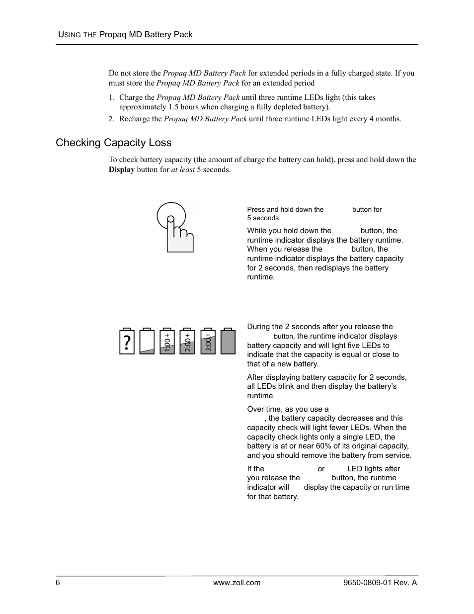 Checking capacity loss | ZOLL Propaq MD Rev A User Manual | Page 8 / 10