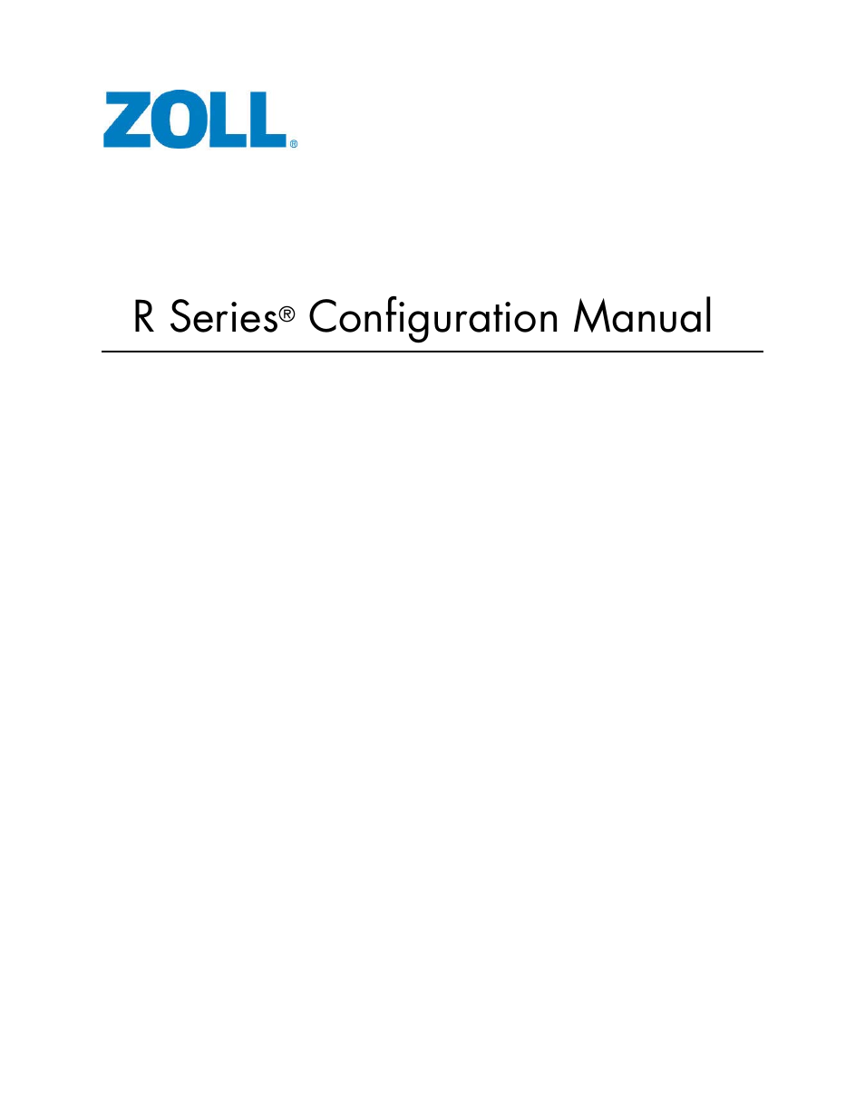 ZOLL R Series Monitor Defibrillator Rev K CONFIGURATION User Manual | 74 pages