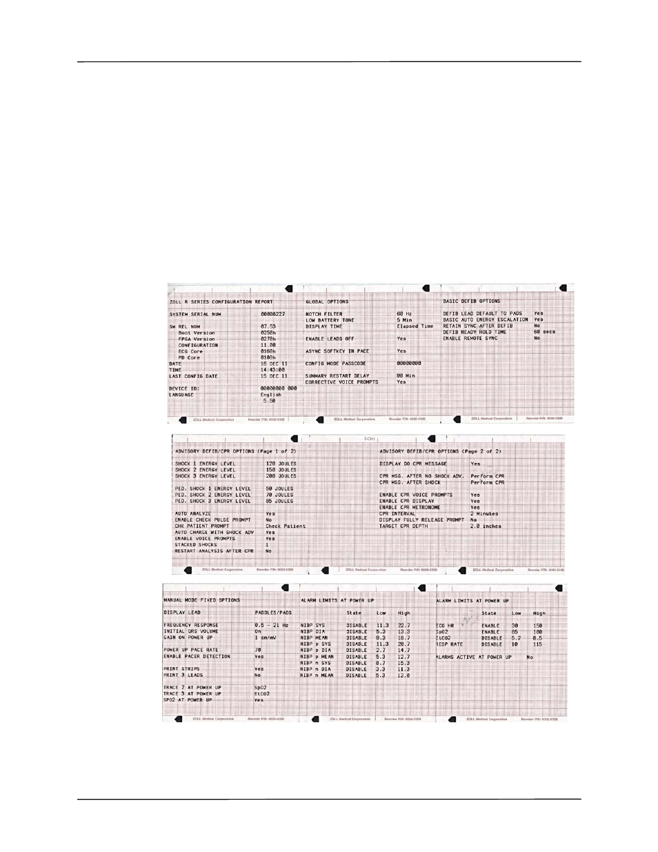 Printing configuration settings and activity logs | ZOLL R Series Monitor Defibrillator Rev K CONFIGURATION User Manual | Page 9 / 74