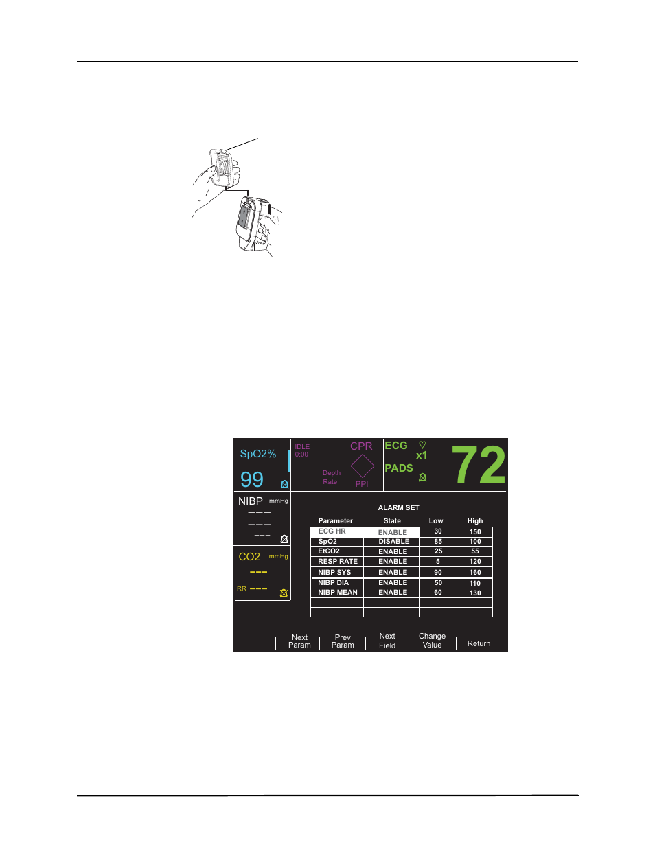 Working with menus (manual mode only) | ZOLL R Series Monitor Defibrillator Rev K Operators Guide User Manual | Page 44 / 198