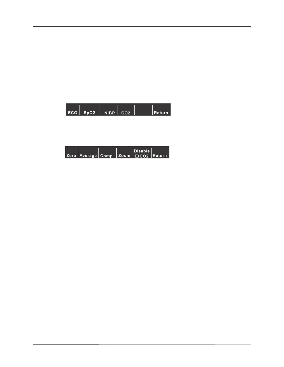 Physiological monitoring, Param softkey, Zero softkey | ZOLL R Series Monitor Defibrillator Rev A ETCO2 User Manual | Page 12 / 22