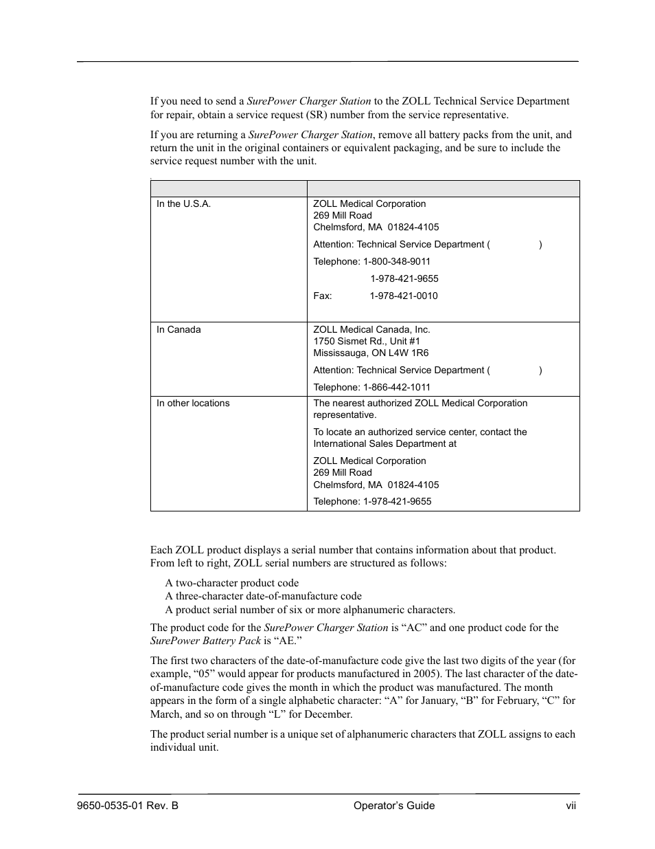 ZOLL SurePower Rev B Charger Station User Manual | Page 11 / 44