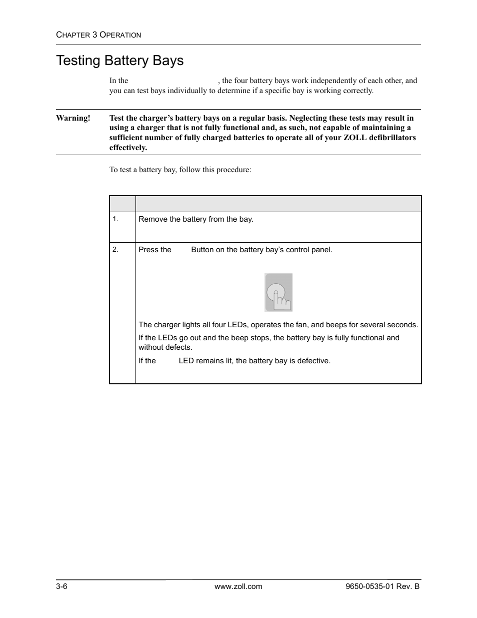 Testing battery bays | ZOLL SurePower Rev B Charger Station User Manual | Page 28 / 44