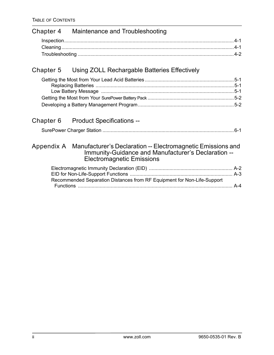 ZOLL SurePower Rev B Charger Station User Manual | Page 4 / 44