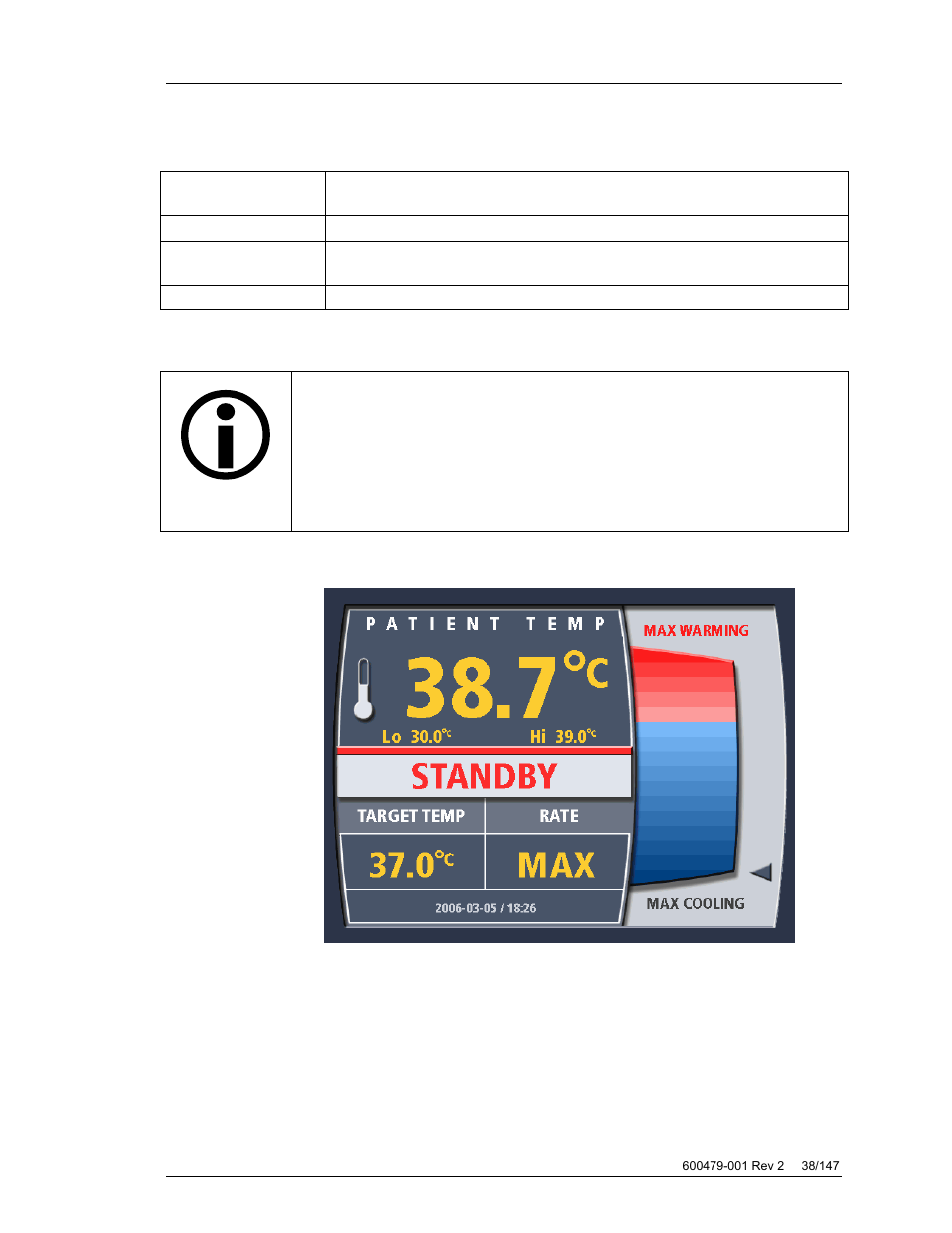 Standby | ZOLL Thermogard XP IVTM System Operation Manual User Manual | Page 38 / 147