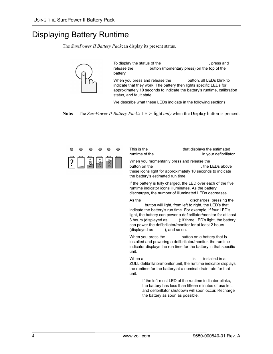 Displaying battery runtime | ZOLL X Series Monitor Defibrillator Rev A User Manual | Page 6 / 10