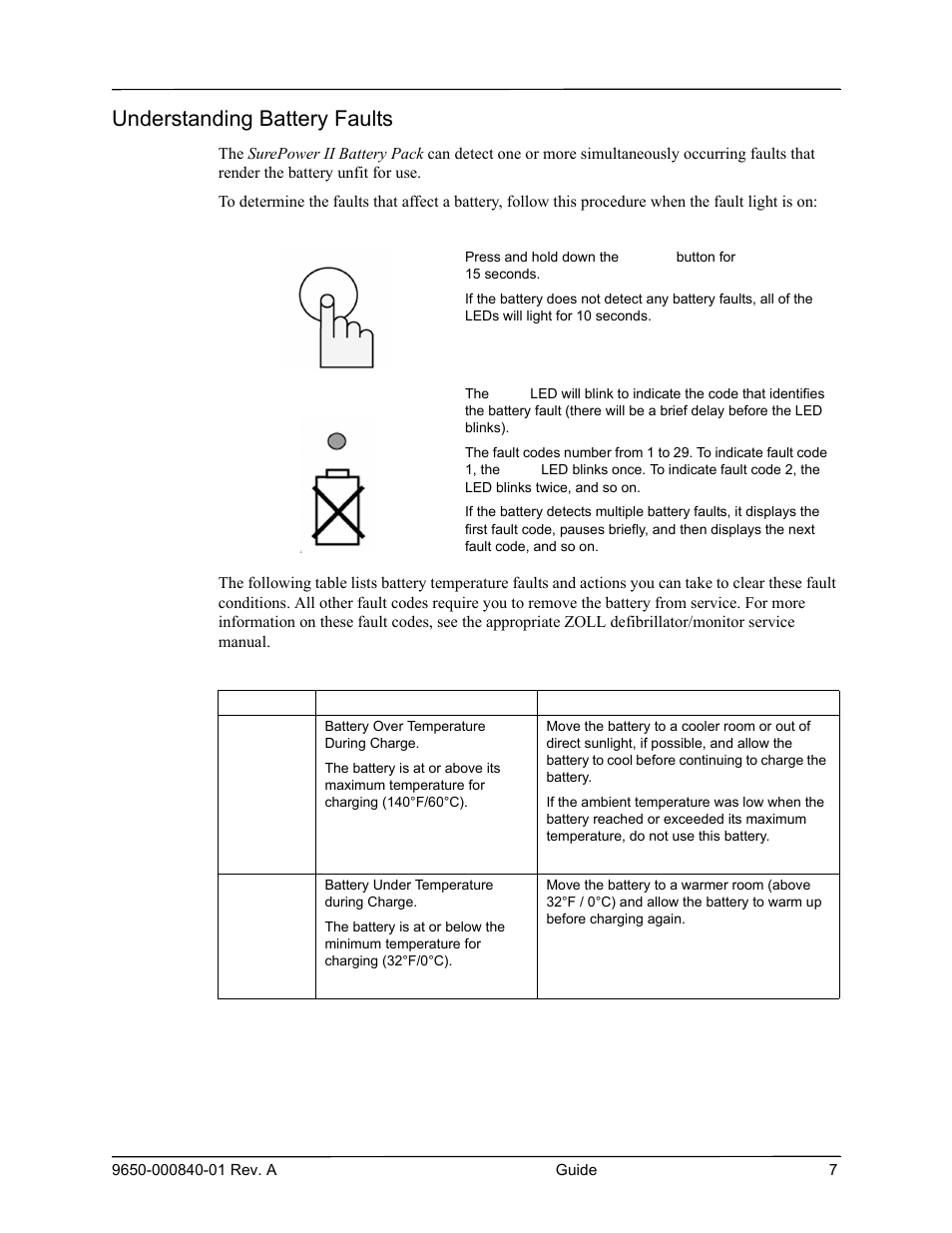 Understanding battery faults | ZOLL X Series Monitor Defibrillator Rev A User Manual | Page 9 / 10