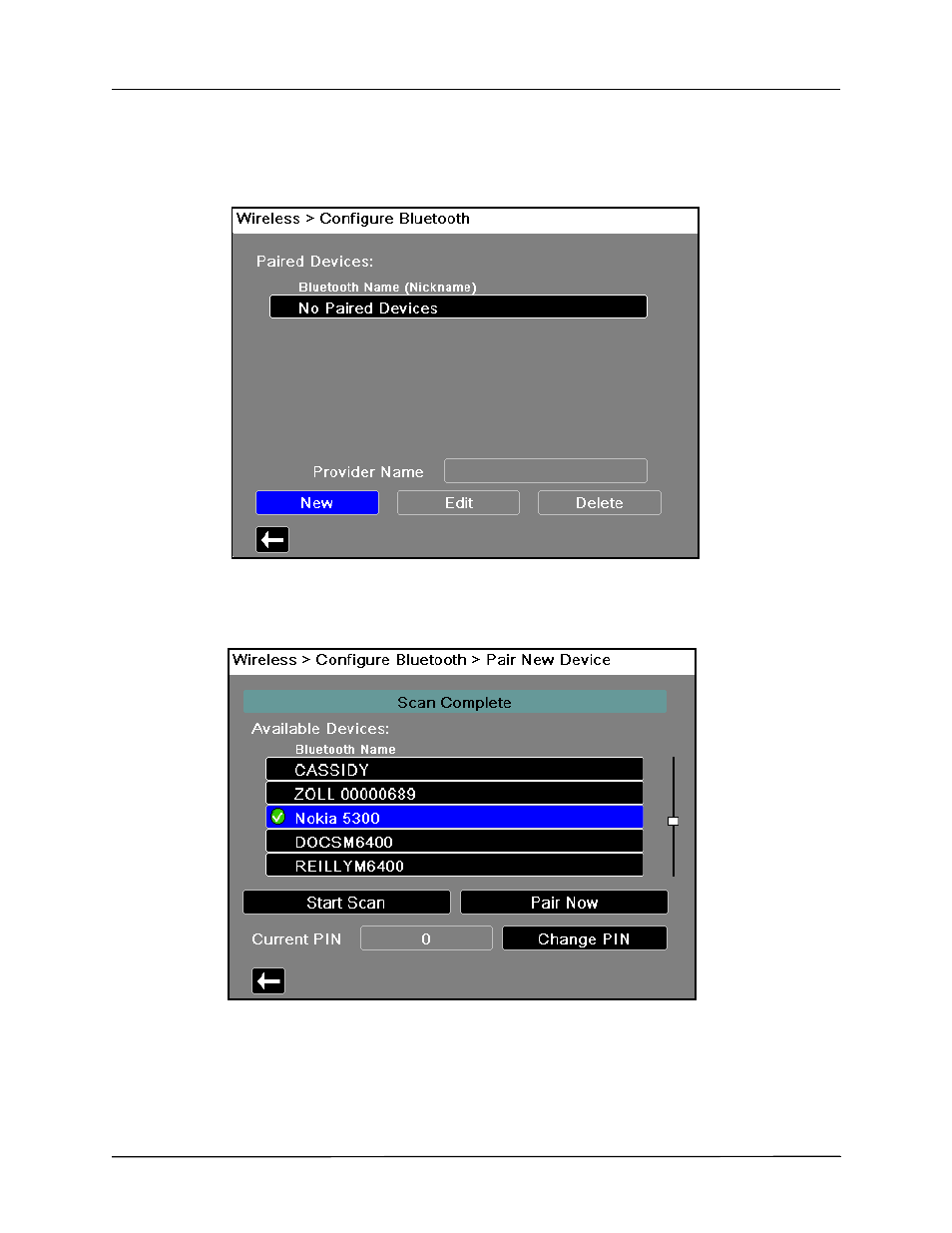 Bluetooth device pairing | ZOLL X Series Monitor Defibrillator Rev H User Manual | Page 252 / 328