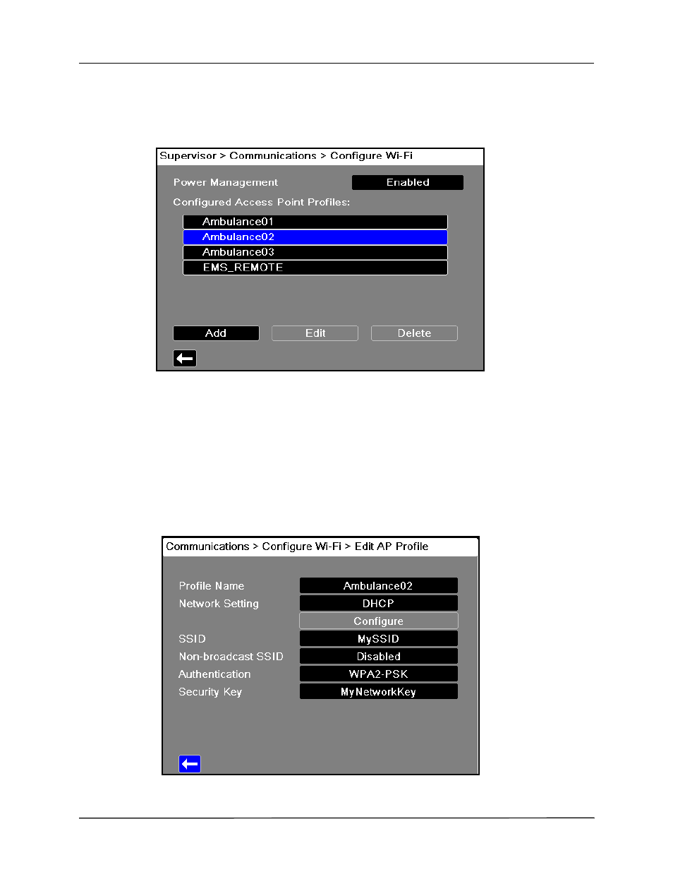 Wifi access point profiles | ZOLL X Series Monitor Defibrillator Rev H User Manual | Page 256 / 328