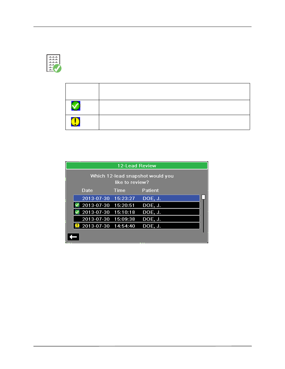 Transmission status of 12 lead snapshots | ZOLL X Series Monitor Defibrillator Rev H User Manual | Page 270 / 328