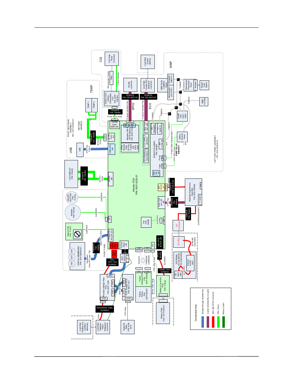 X series electrical hardware interconnect diagram | ZOLL X Series Monitor Defibrillator Rev D User Manual | Page 134 / 144