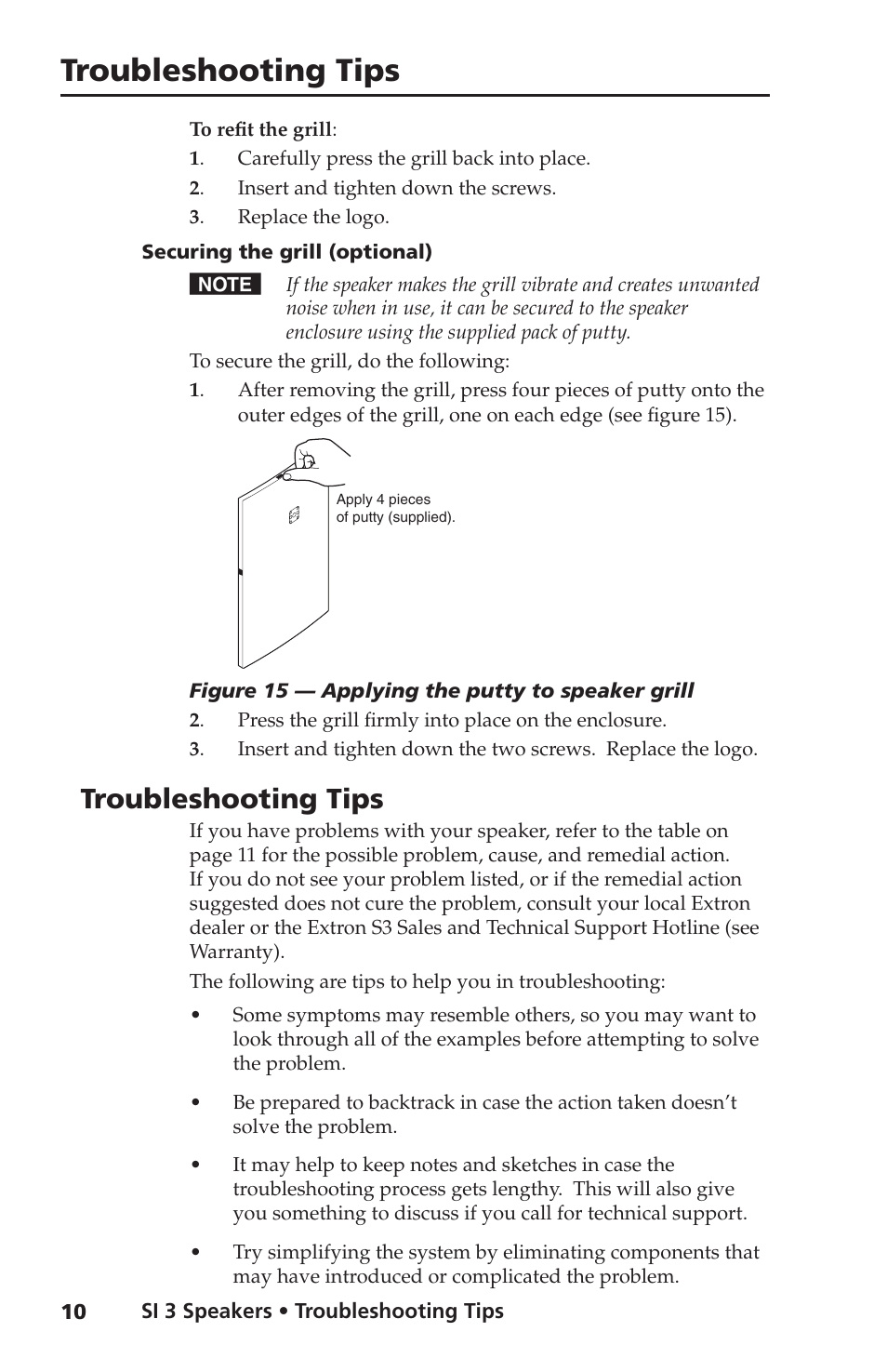Troubleshooting tips | Extron Electronics SI 3 System INTEGRATOR User Guide User Manual | Page 12 / 16
