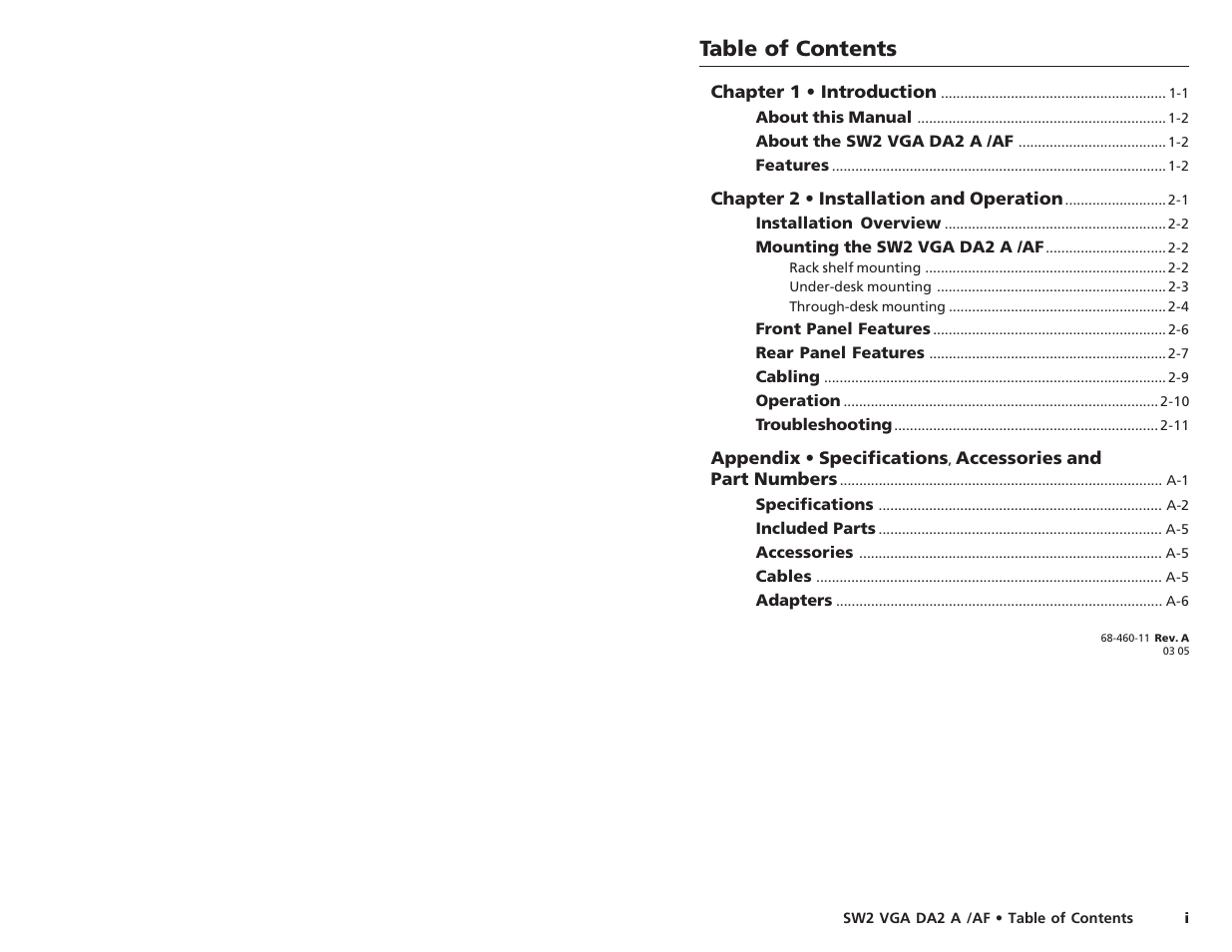 Extron Electronics SW2 VGA DA2 A_AF User Guide User Manual | Page 3 / 15
