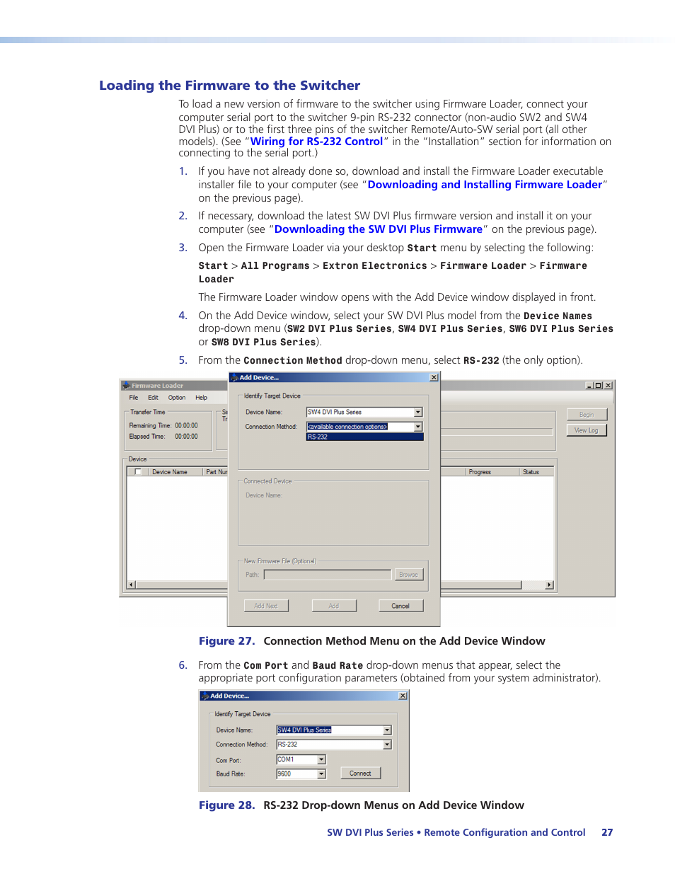 Loading the firmware to the switcher | Extron Electronics SW DVI Plus Series User Guide User Manual | Page 33 / 45