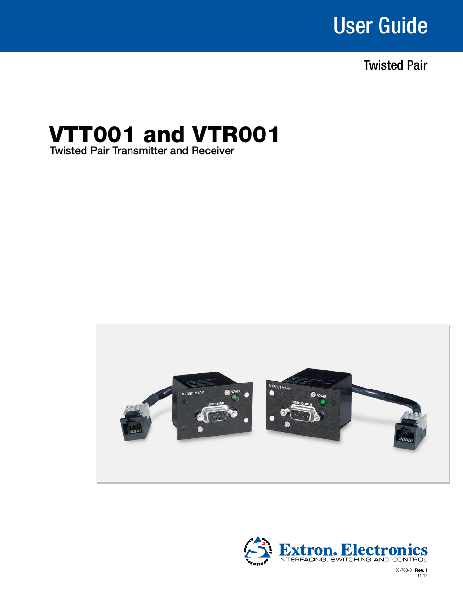 Extron Electronics VTR001 User Guide User Manual | 24 pages