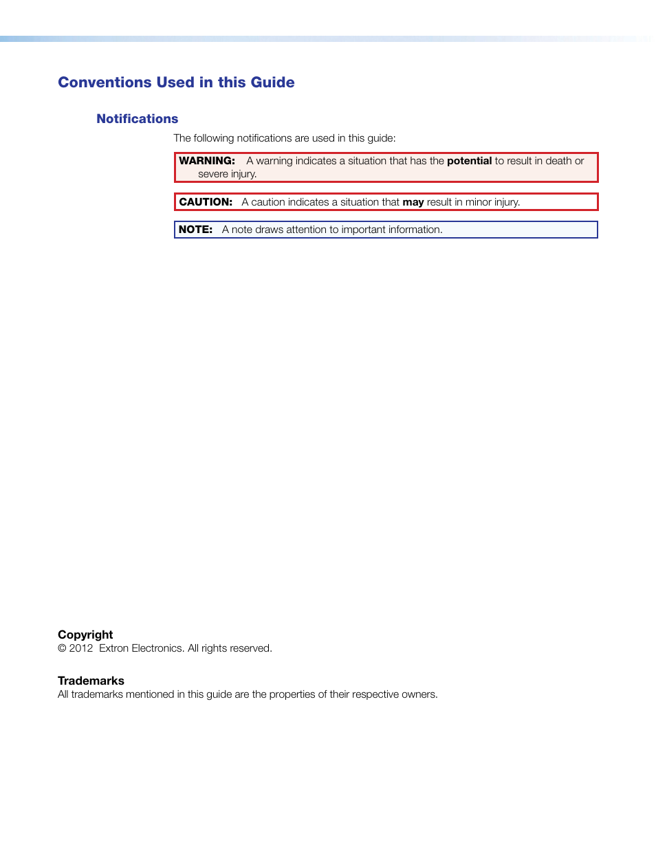 Conventions used in this guide | Extron Electronics VTR001 User Guide User Manual | Page 4 / 24