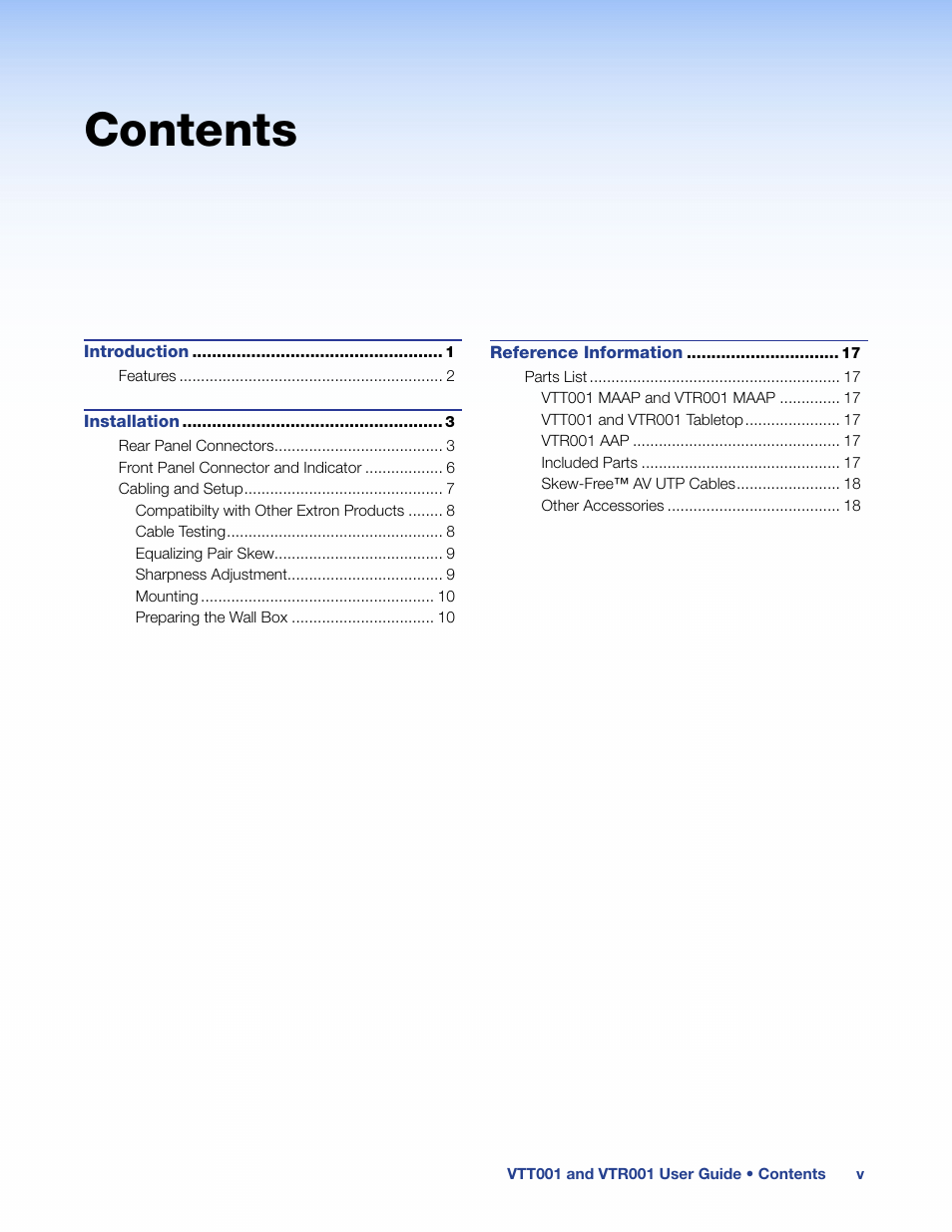 Extron Electronics VTR001 User Guide User Manual | Page 5 / 24