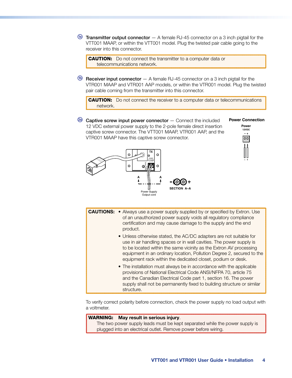 Extron Electronics VTR001 User Guide User Manual | Page 9 / 24