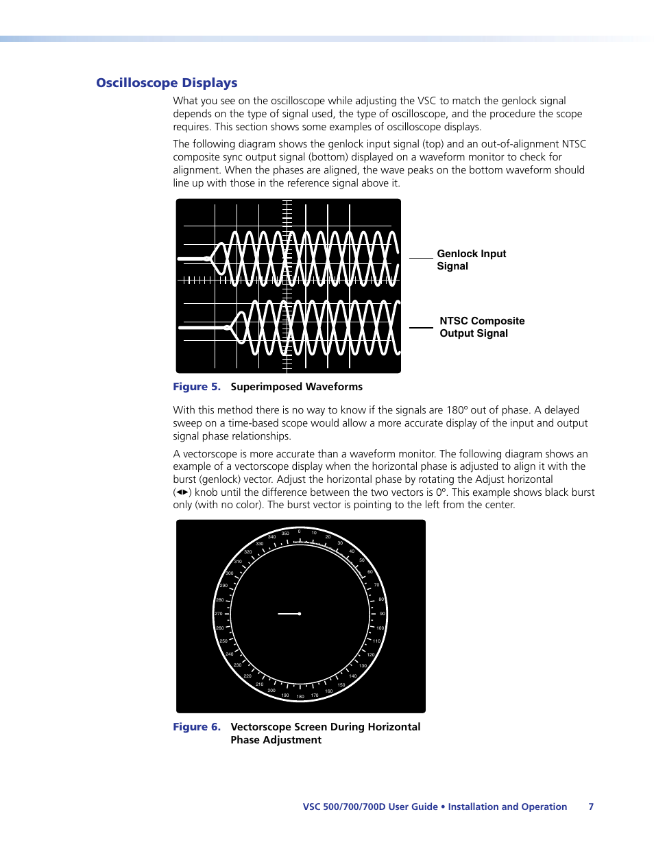 Oscilloscope displays | Extron Electronics VSC 500_700_700D User Guide User Manual | Page 13 / 45