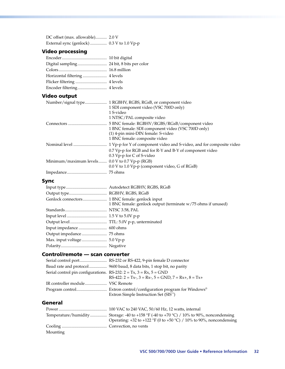 Extron Electronics VSC 500_700_700D User Guide User Manual | Page 38 / 45