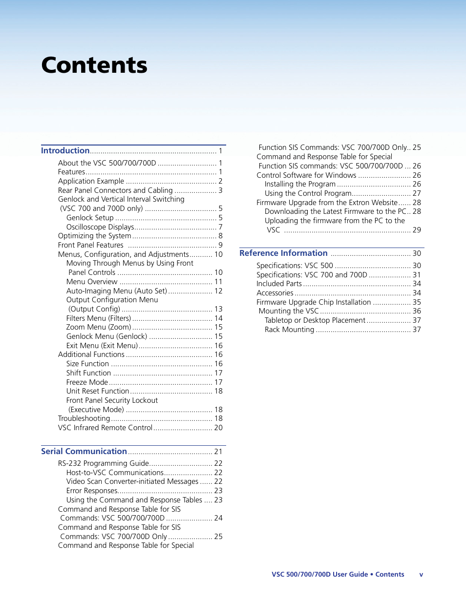 Extron Electronics VSC 500_700_700D User Guide User Manual | Page 5 / 45