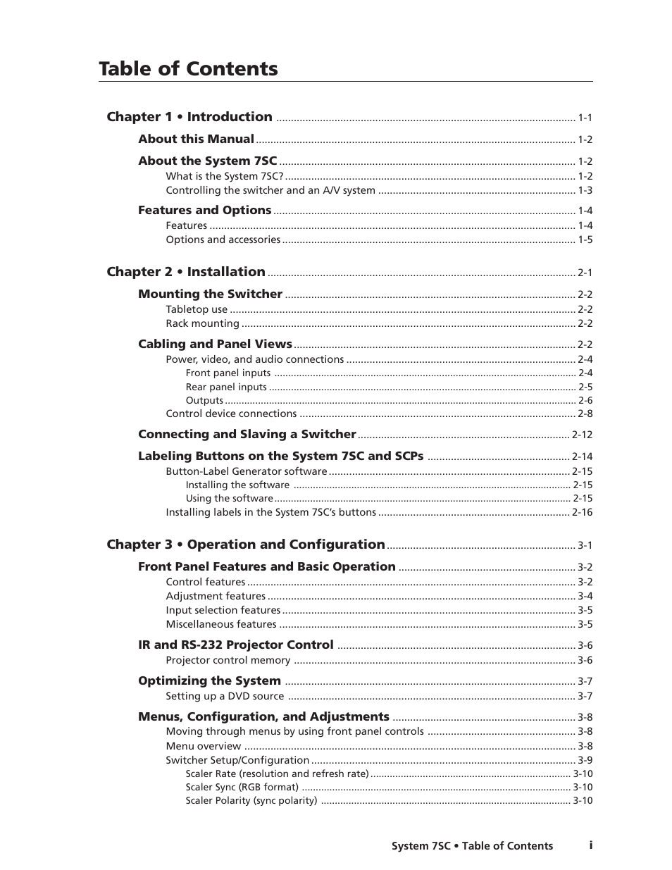 Extron Electronics System 7SC User Manual | Page 3 / 74