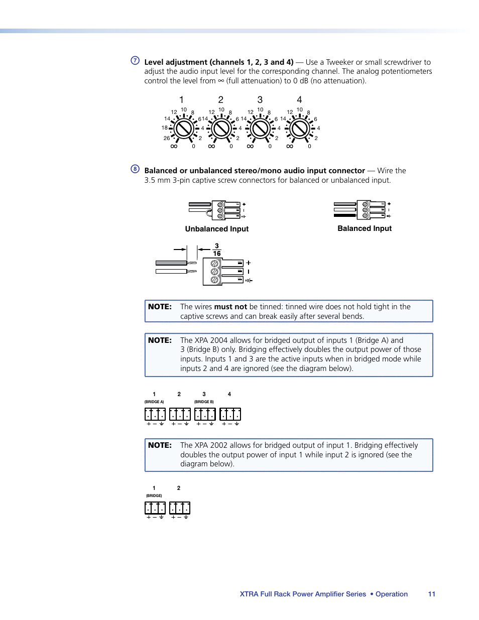 Level | Extron Electronics XTRA Full Rack Series User Guide User Manual | Page 16 / 33