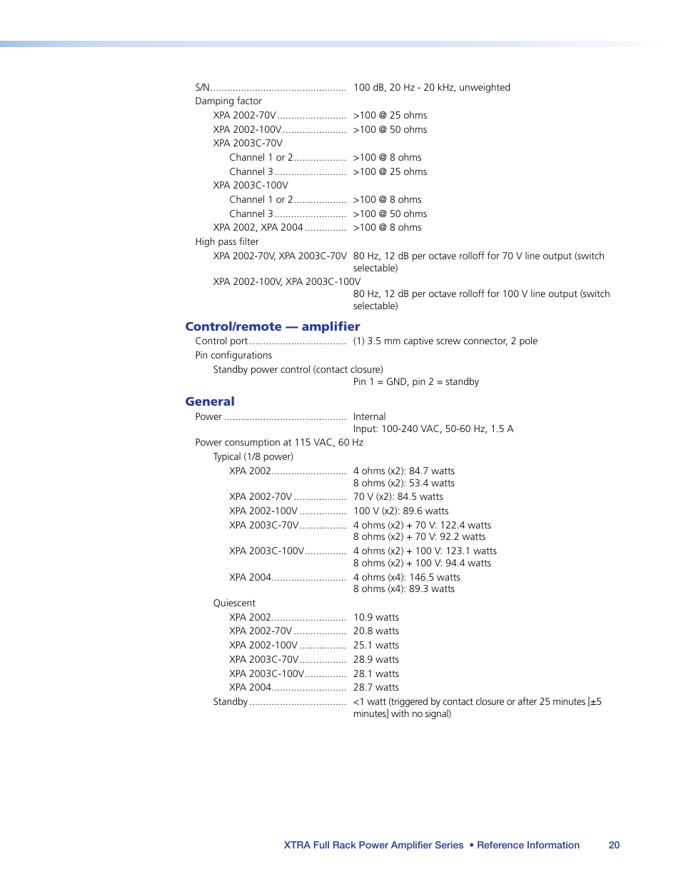 Extron Electronics XTRA Full Rack Series User Guide User Manual | Page 25 / 33