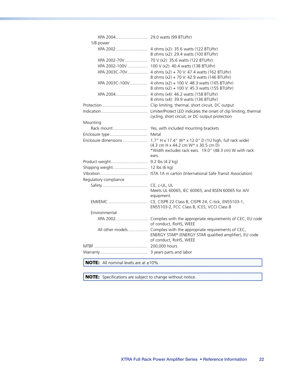 Extron Electronics XTRA Full Rack Series User Guide User Manual | Page 27 / 33