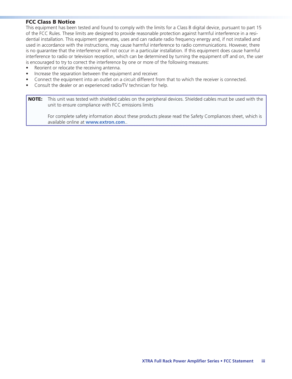 Extron Electronics XTRA Full Rack Series User Guide User Manual | Page 3 / 33