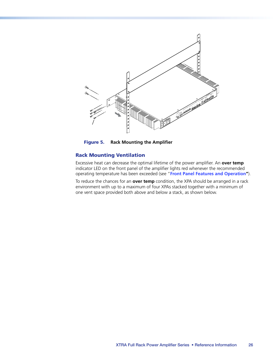 Rack mounting ventilation | Extron Electronics XTRA Full Rack Series User Guide User Manual | Page 31 / 33