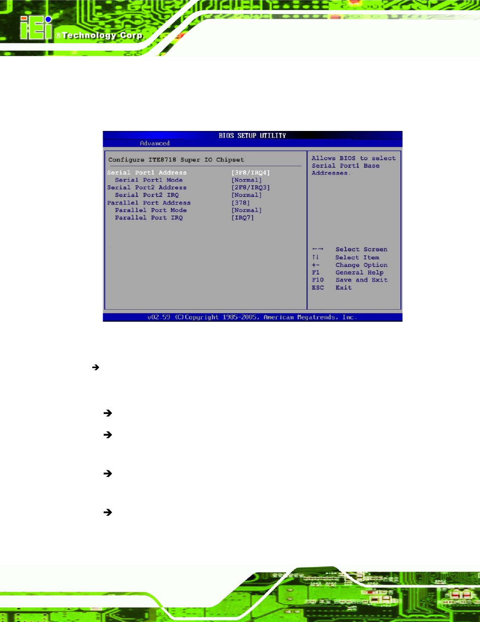 4 super io configuration, Menu 7: super io configuration, Section 5.3.4 ) | IEI Integration SPCIE-5100DX User Manual | Page 100 / 180