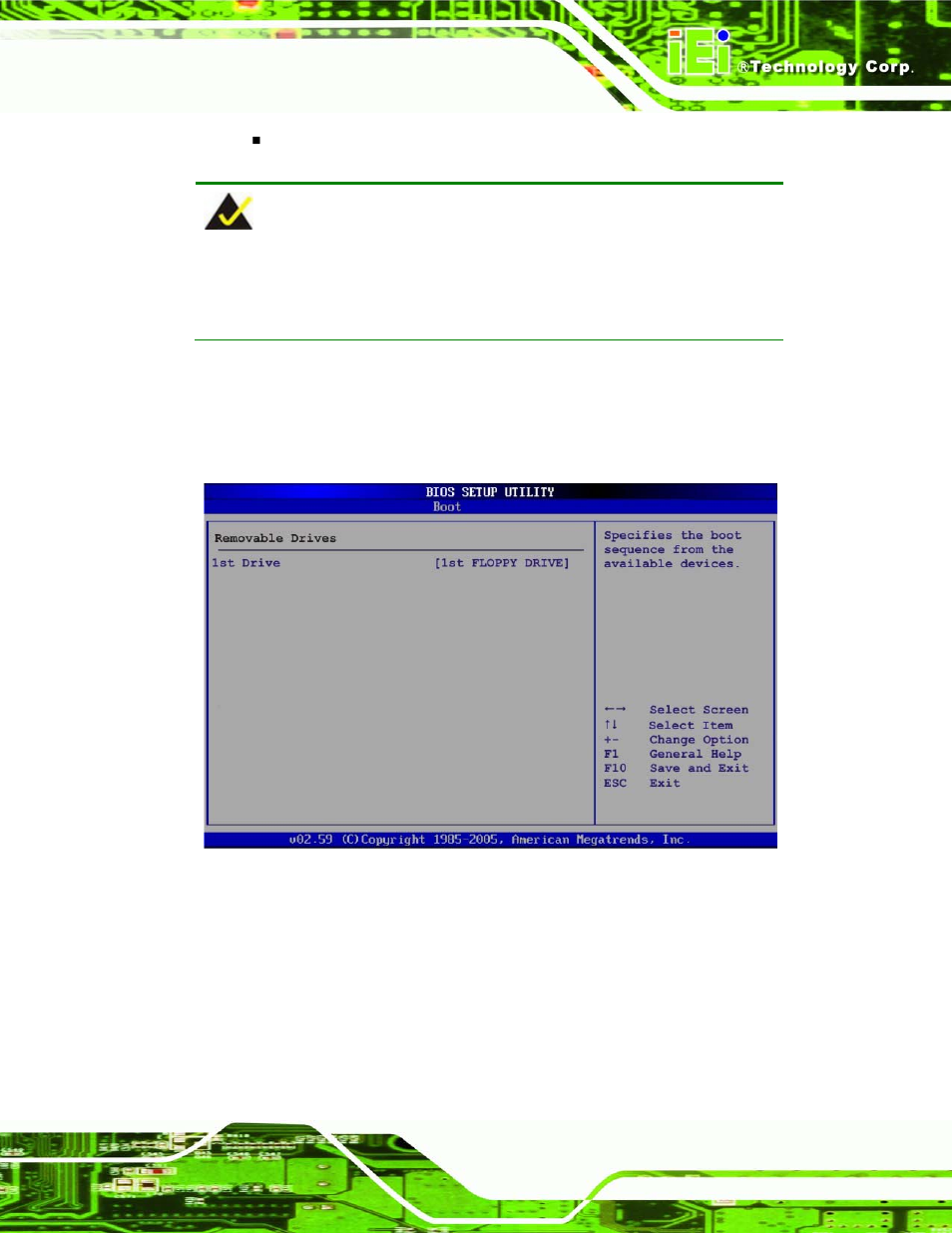 Menu 17: removable drives | IEI Integration SPCIE-5100DX User Manual | Page 121 / 180