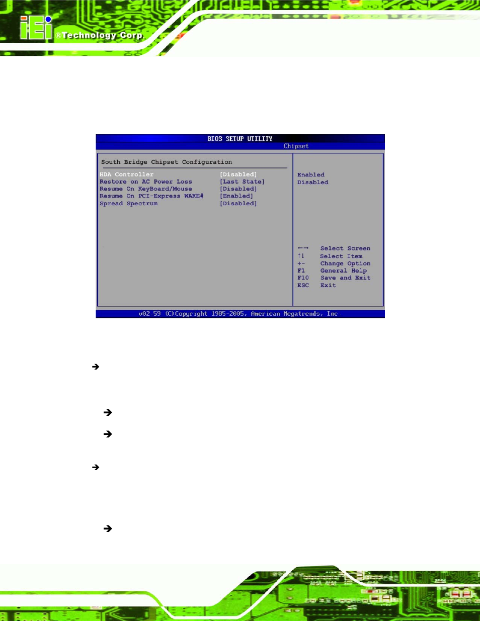 1 south bridge configuration, Menu 20:southbridge chipset configuration | IEI Integration SPCIE-5100DX User Manual | Page 124 / 180