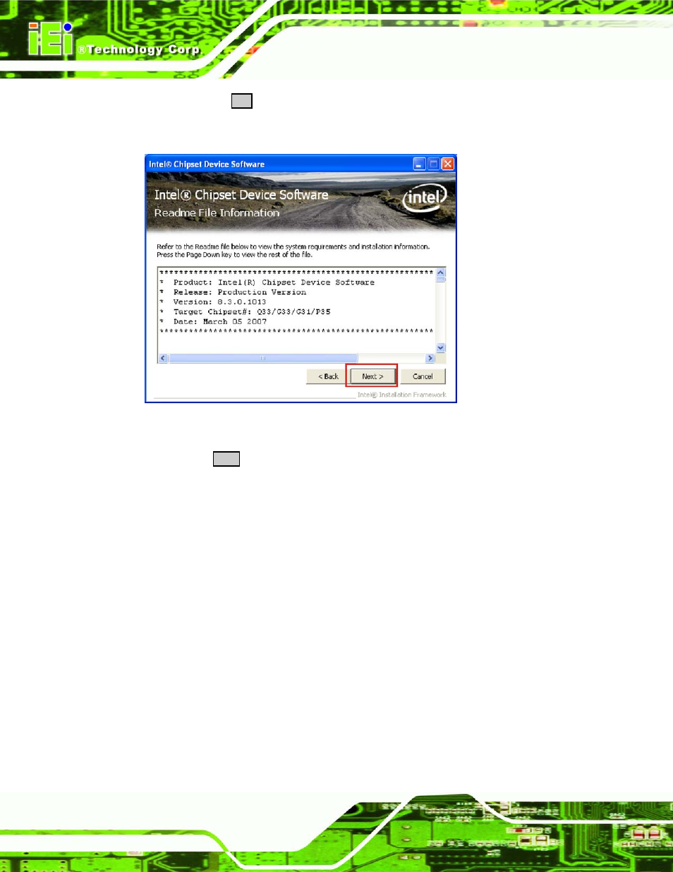 Figure 7-6: chipset driver read me file | IEI Integration SPCIE-5100DX User Manual | Page 148 / 180