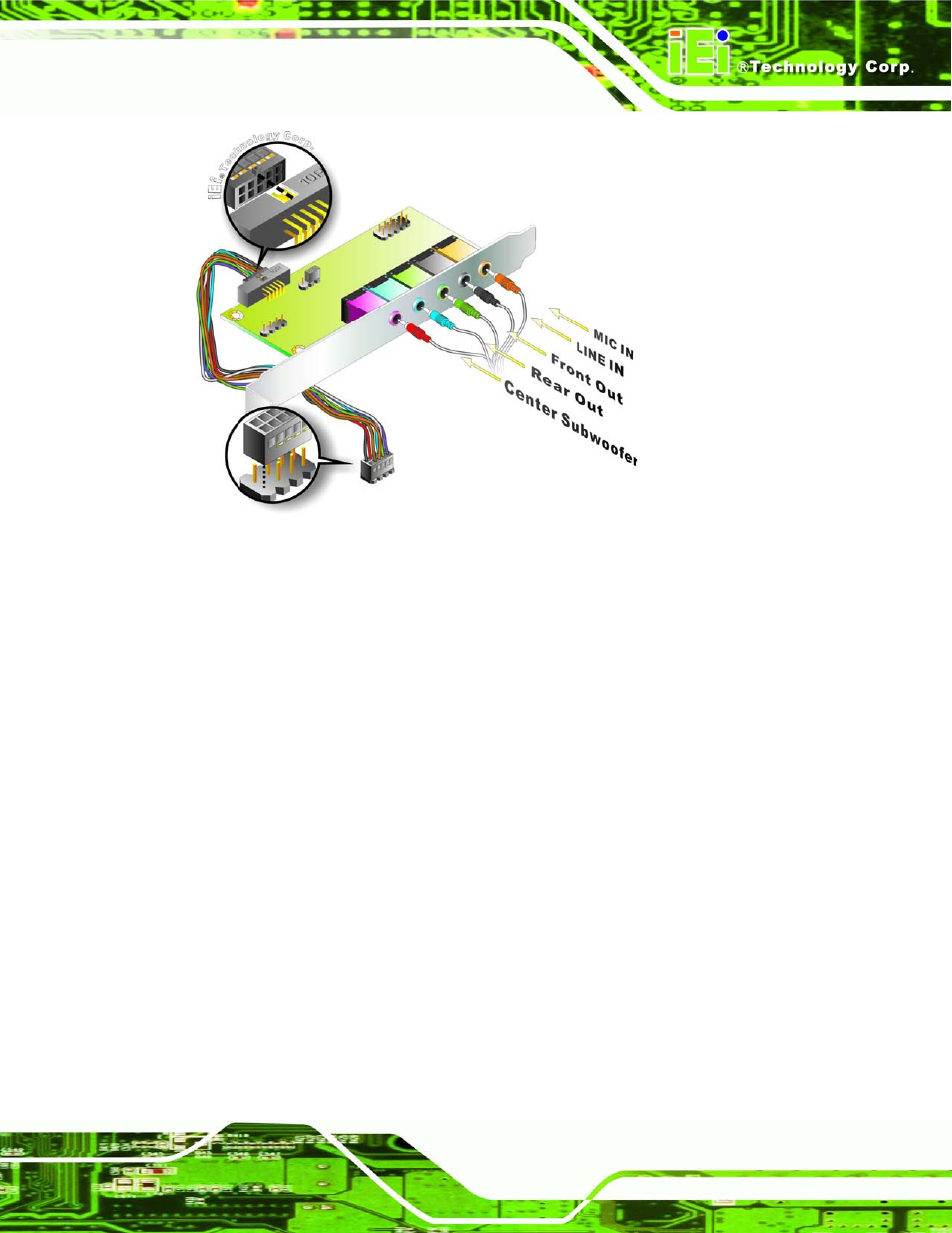 2 fdd cable connection (optional), Figure 4-12: audio kit connection | IEI Integration SPCIE-5100DX User Manual | Page 71 / 180