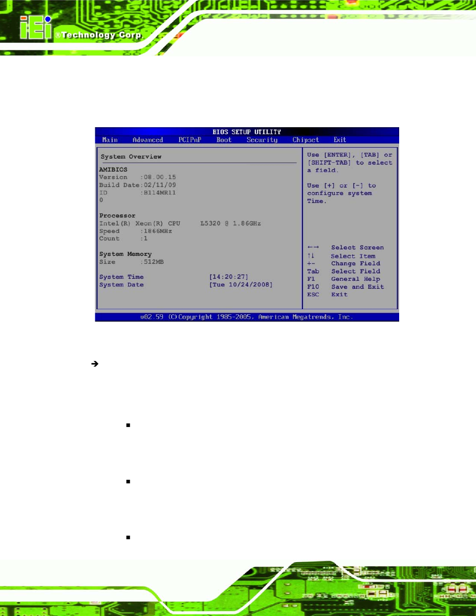 2 main, Menu 1: main | IEI Integration SPCIE-5100DX User Manual | Page 88 / 180