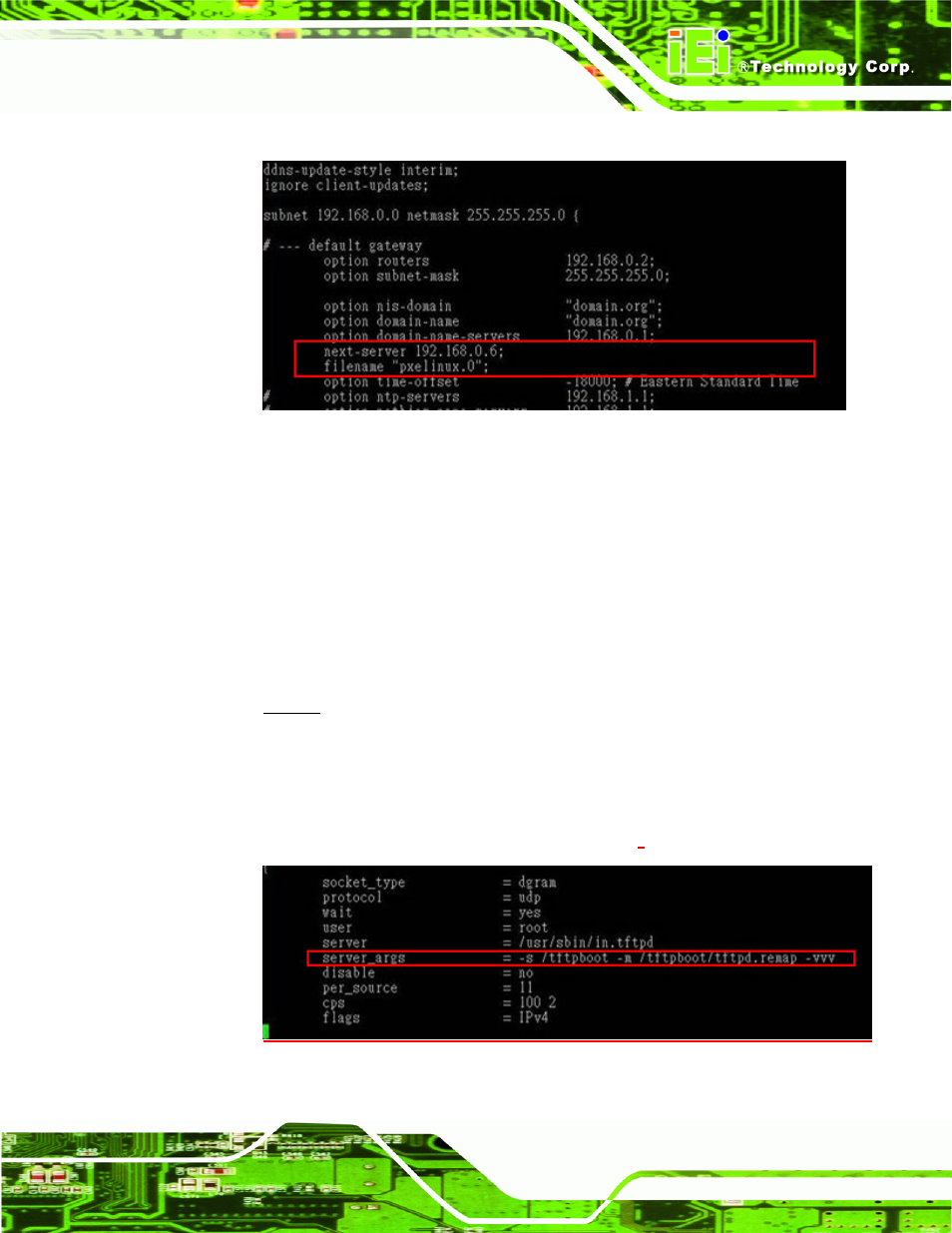 B.6.2 configure tftp settings | IEI Integration SPCIE-C2060 v1.01 User Manual | Page 178 / 200