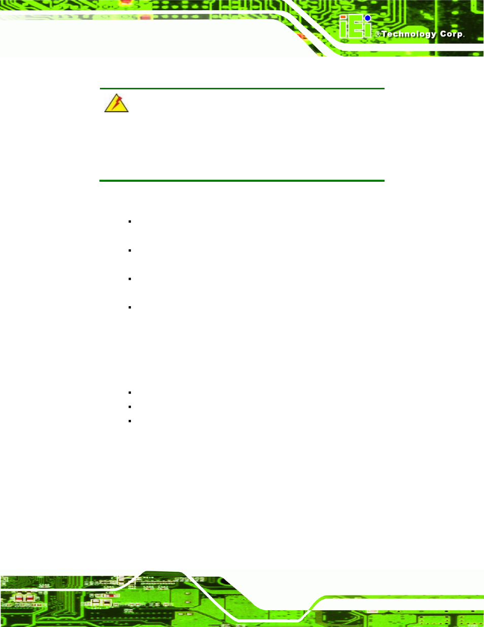 1 anti-static precautions, 2 unpacking precautions | IEI Integration SPCIE-C2060 v1.01 User Manual | Page 26 / 200