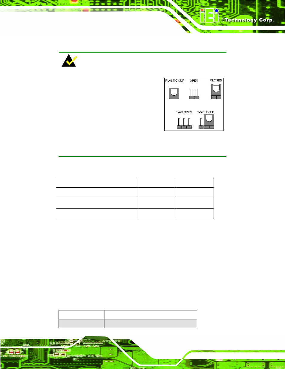 3 jumper settings, 1 at/atx power select jumper | IEI Integration SPCIE-C2060 v1.01 User Manual | Page 64 / 200