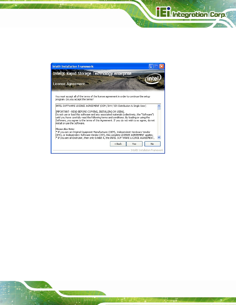 Figure 6-25: sata raid driver license agreement | IEI Integration SPCIE-C2060 v2.12 User Manual | Page 137 / 212